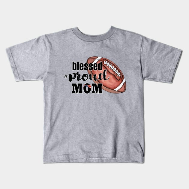 Football MOM Kids T-Shirt by Designs by Ira